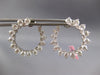 ESTATE LARGE 4.25CT DIAMOND 18K WHITE GOLD CLASSIC SIDEWAY HOOP HANGING EARRINGS
