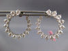 ESTATE LARGE 4.25CT DIAMOND 18K WHITE GOLD CLASSIC SIDEWAY HOOP HANGING EARRINGS