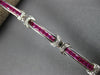 ESTATE 3.37CT DIAMOND & AAA RUBY 18K WHITE GOLD ROUND & PRINCESS TENNIS BRACELET