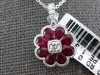 1.46CT DIAMOND & AAA RUBY 18KT WHITE GOLD ROUND & PEAR SHAPE INVISIBLE PENDANT