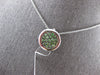ESTATE .48CT AAA TSAVORITE 14K WHITE GOLD 3D CLASSIC ROUND PAVE FLOATING PENDANT