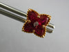 1.42CT DIAMOND & AAA RUBY 18KT ROSE GOLD 3D PEAR SHAPE FLOWER STAR STUD EARRINGS