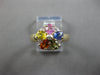 1.75CT DIAMOND & AAA MULTI COLOR SAPPHIRE 14K 2 TONE GOLD FLOWER FUN RING #27939