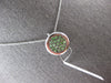 ESTATE .48CT AAA TSAVORITE 14K WHITE GOLD 3D CLASSIC ROUND PAVE FLOATING PENDANT