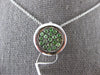 ESTATE .48CT AAA TSAVORITE 14K WHITE GOLD 3D CLASSIC ROUND PAVE FLOATING PENDANT