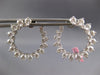 ESTATE LARGE 4.25CT DIAMOND 18K WHITE GOLD CLASSIC SIDEWAY HOOP HANGING EARRINGS