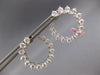 ESTATE LARGE 4.25CT DIAMOND 18K WHITE GOLD CLASSIC SIDEWAY HOOP HANGING EARRINGS