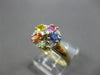1.75CT DIAMOND & AAA MULTI COLOR SAPPHIRE 14K 2 TONE GOLD FLOWER FUN RING #27939