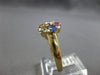 1.75CT DIAMOND & AAA MULTI COLOR SAPPHIRE 14K 2 TONE GOLD FLOWER FUN RING #27939