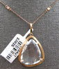 LARGE 12.53CT DIAMOND & AAA WHITE QUARTZ 14KT ROSE GOLD DIA BY THE YARD PENDANT