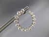 ESTATE LARGE 4.25CT DIAMOND 18K WHITE GOLD CLASSIC SIDEWAY HOOP HANGING EARRINGS