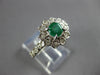 ESTATE .69CT DIAMOND & AAA EMERALD 14KT WHITE GOLD 3D FLOWER STAR FUN RING