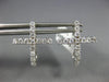ESTATE .54CT DIAMOND 18KT WHITE GOLD CLASSIC CROSS HUGGIE HOOP HANGING EARRINGS