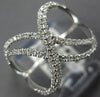 ESTATE WIDE .29CT DIAMOND 18KT WHITE GOLD 3D MULTI ROW INFINITY X LOVE RING