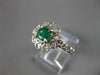 ESTATE .69CT DIAMOND & AAA EMERALD 14KT WHITE GOLD 3D FLOWER STAR FUN RING