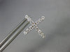 ESTATE .54CT DIAMOND 18KT WHITE GOLD CLASSIC CROSS HUGGIE HOOP HANGING EARRINGS
