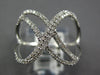 ESTATE WIDE .29CT DIAMOND 18KT WHITE GOLD 3D MULTI ROW INFINITY X LOVE RING