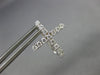 ESTATE .54CT DIAMOND 18KT WHITE GOLD CLASSIC CROSS HUGGIE HOOP HANGING EARRINGS