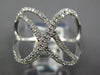 ESTATE WIDE .29CT DIAMOND 18KT WHITE GOLD 3D MULTI ROW INFINITY X LOVE RING