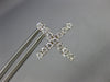 ESTATE .54CT DIAMOND 18KT WHITE GOLD CLASSIC CROSS HUGGIE HOOP HANGING EARRINGS