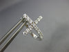 ESTATE .54CT DIAMOND 18KT WHITE GOLD CLASSIC CROSS HUGGIE HOOP HANGING EARRINGS