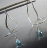 LARGE 4.0CT AAA EF BLUE TOPAZ 14K WHITE GOLD TEAR DROP HANGING EARRINGS #26867