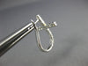 ESTATE .54CT DIAMOND 18KT WHITE GOLD CLASSIC CROSS HUGGIE HOOP HANGING EARRINGS