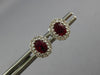 1CT DIAMOND & AAA RUBY 18KT WHITE GOLD OVAL & ROUND FLOWER CLASSIC STUD EARRINGS