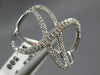 ESTATE WIDE .29CT DIAMOND 18KT WHITE GOLD 3D MULTI ROW INFINITY X LOVE RING