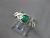ESTATE .70CT DIAMOND & AAA EMERALD 14KT WHITE GOLD ROUND HALO INFINITY LOVE RING