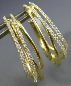 ESTATE WIDE .65CT DIAMOND 18KT YELLOW GOLD 3D CRISS CROSS OVAL CLIP ON EARRINGS