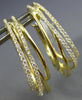 ESTATE WIDE .65CT DIAMOND 18KT YELLOW GOLD 3D CRISS CROSS OVAL CLIP ON EARRINGS