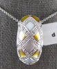 ESTATE LARGE 2.13CT DIAMOND & AAA MOTHER OF PEARL 18KT WHITE GOLD SLIDER PENDANT