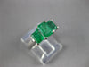 1.8CT AAA EMERALD 14KT WHITE GOLD EMERALD CUT 3 STONE PAST PRESENT & FUTURE RING