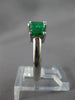 1.8CT AAA EMERALD 14KT WHITE GOLD EMERALD CUT 3 STONE PAST PRESENT & FUTURE RING