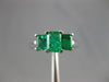 1.8CT AAA EMERALD 14KT WHITE GOLD EMERALD CUT 3 STONE PAST PRESENT & FUTURE RING