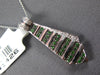ESTATE LARGE .39CT DIAMOND & AAA TSAVORITE 14KT WHITE GOLD TIE FLOATING PENDANT