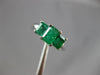 1.8CT AAA EMERALD 14KT WHITE GOLD EMERALD CUT 3 STONE PAST PRESENT & FUTURE RING