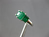 1.8CT AAA EMERALD 14KT WHITE GOLD EMERALD CUT 3 STONE PAST PRESENT & FUTURE RING