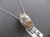 ESTATE LARGE 2.13CT DIAMOND & AAA MOTHER OF PEARL 18KT WHITE GOLD SLIDER PENDANT