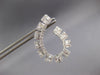 3.25CT DIAMOND 18KT WHITE GOLD 3D ROUND & BAGUETTE SIDEWAY HOOP HANGING EARRINGS