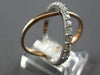 LARGE .55CT DIAMOND 14KT WHITE & ROSE GOLD 3D CRISS CROSS X INFINITY LOVE RING
