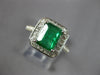 2.48CT DIAMOND & AAA EMERALD 14KT WHITE GOLD 3D EMERALD CUT HALO ENGAGEMENT RING
