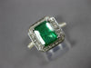 2.48CT DIAMOND & AAA EMERALD 14KT WHITE GOLD 3D EMERALD CUT HALO ENGAGEMENT RING