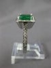 2.48CT DIAMOND & AAA EMERALD 14KT WHITE GOLD 3D EMERALD CUT HALO ENGAGEMENT RING