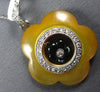 LARGE 11.62CT DIAMOND & AAA MOTHER OF PEARL & ONYX 18K WHITE GOLD FLOWER PENDANT