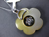 LARGE 11.62CT DIAMOND & AAA MOTHER OF PEARL & ONYX 18K WHITE GOLD FLOWER PENDANT