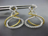 LARGE .63CT DIAMOND 18K 2 TONE GOLD MULTI ROW INFINITY OVAL FUN HANGING EARRINGS