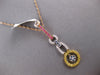 LARGE & LONG 1.06CT DIAMOND & AAA SAPPHIRE 18KT TRI COLOR GOLD 3D FLOWER PENDANT