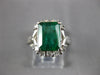 WIDE 4.26CT DIAMOND & AAA EMERALD 14KT WHITE GOLD 3D EMERALD CUT ENGAGEMENT RING